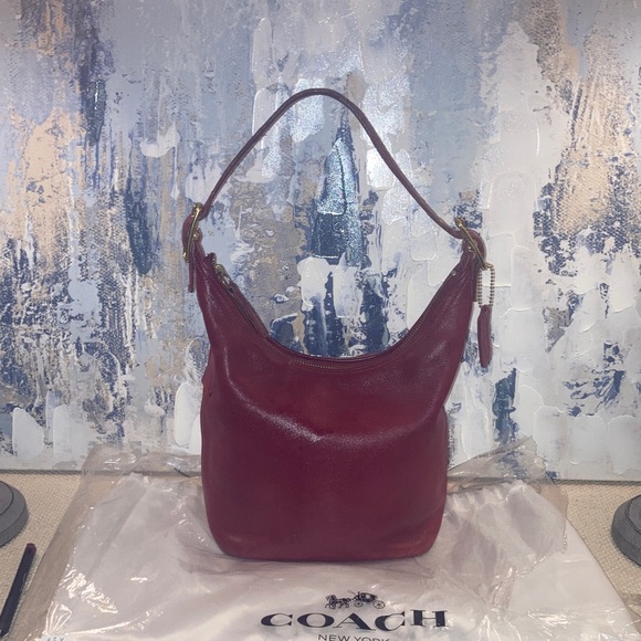 VINTAGE Coach West Legacy OXBLOOD RED  Leather Hobo Bag 9823 - Picture 1 of 11